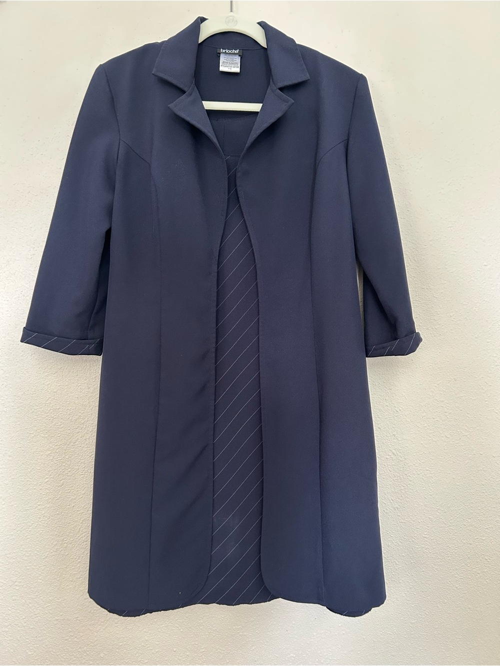 VINTAGE 90s | Brioche | Matching Navy Dress and Jacket Set